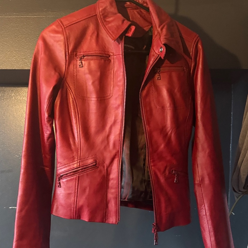 Women's Danier Red Leather Jacket